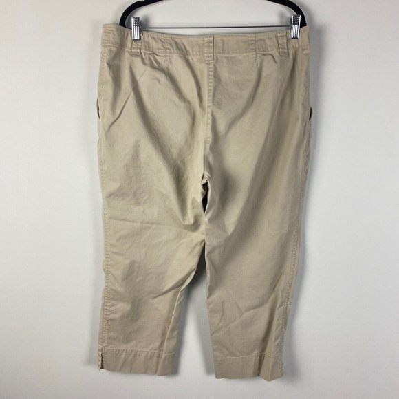 Tommy Bahama Pants Womens 16 Cropped Capris Light Tan Cotton Blend - Picture 4 of 9
